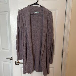 Cozy Lavender Cable Knit Cardigan